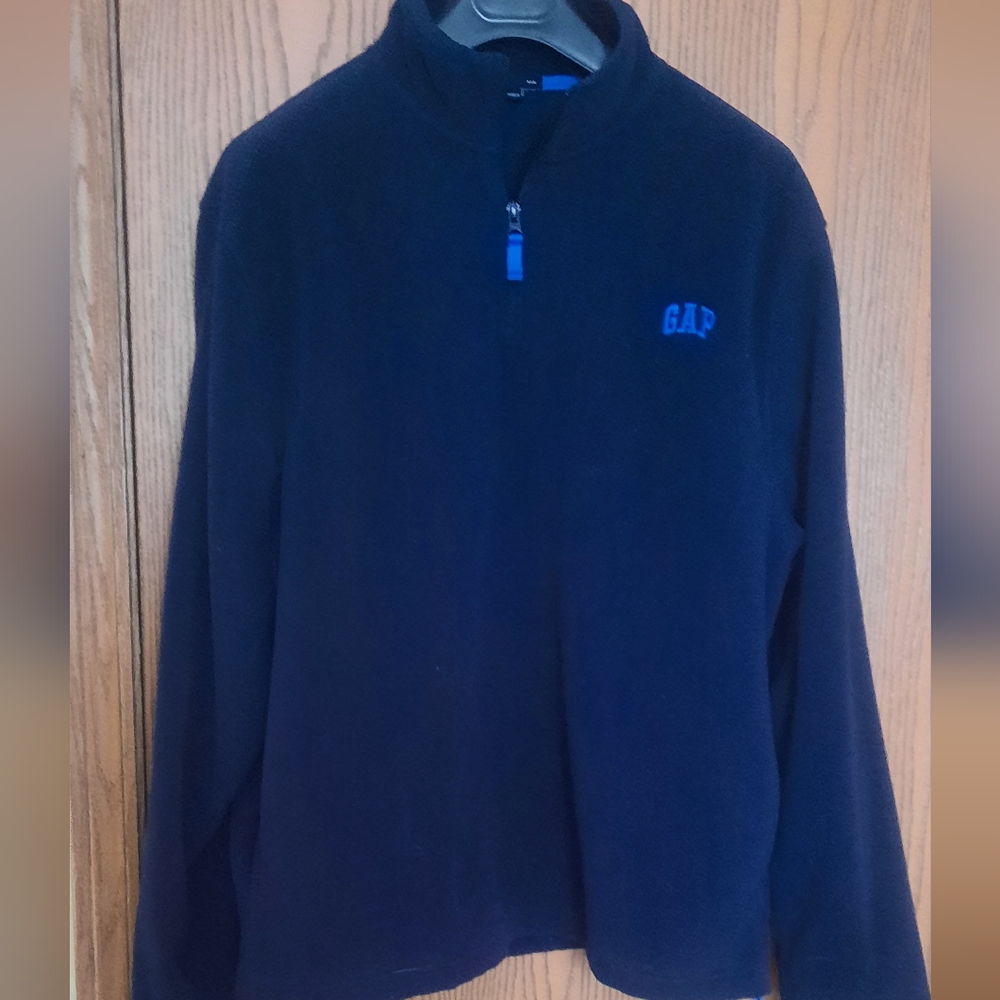 Gap Mens Blue 1/4 Zip Fleece Pullover Soze L